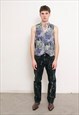 VINTAGE 80S SUIT VEST MENS GILET BUTTON UP 