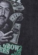 DOLLAR PRINT T-SHIRT MONEY TEE RETRO GRUNGE TOP IN GREY