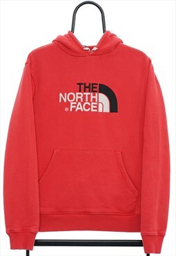 Vintage The North Face Logo Red Hoodie Womens