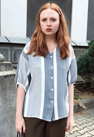 STRIPED BUTTON-DOWN TOP