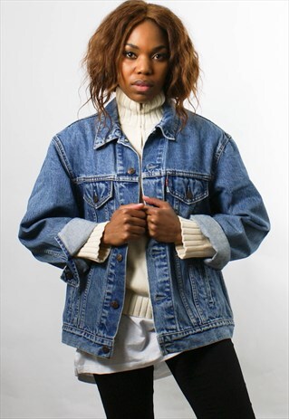 LEVI'S VINTAGE DENIM JACKET, STONEWASHED DENIM, M
