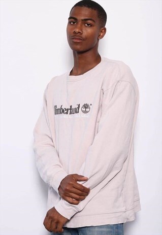 VINTAGE TIMBERLAND BIG LOGO SPELLOUT SWEATSHIRT BEIGE