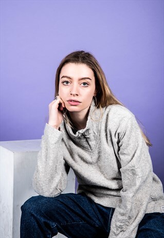 VINTAGE FLEECE SWEATER IN BEIGE WITH A 1/4 ZIP