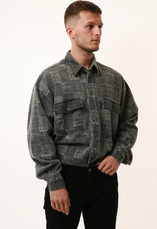 90S VINTAGE OLDSCHOOL SILVER STAR COTTON SHIRT 15985