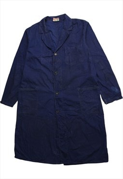 Vintage 90's Lotus Trench Coat Lightweight Plain Navy Blue