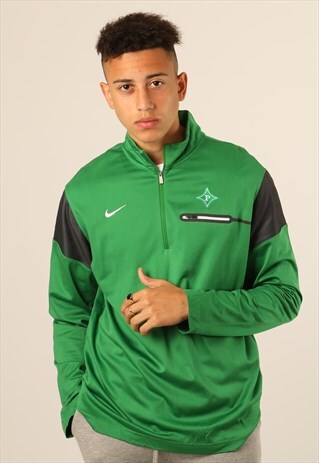 VINTAGE NIKE EMBROIDERED LOGO 1/4 ZIP SWEATSHIRT