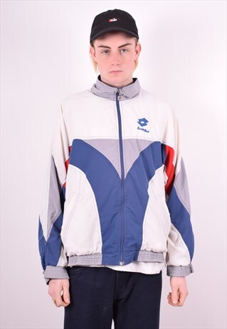LOTTO MENS VINTAGE TRACKSUIT TOP JACKET LARGE MULTI 90'S