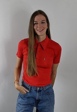 Vintage Red 70's Polo Shirt