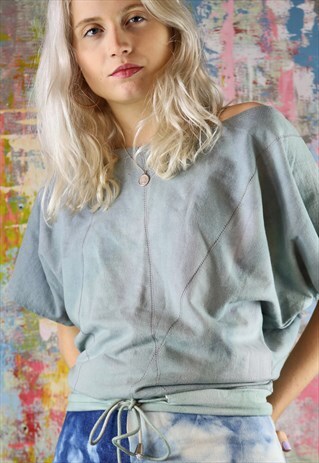 SHORT SLEEVE HAND DYED SWEAT TOP