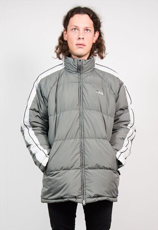 VINTAGE 90'S GREY FILA PUFFER COAT