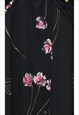 VINTAGE 1970S BLACK FLORAL PRINT SEMI-SHEER MAXI DRESS - M