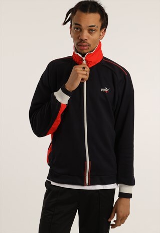 VINTAGE PUMA PRINTED ZIPPED SWEATSHIRT