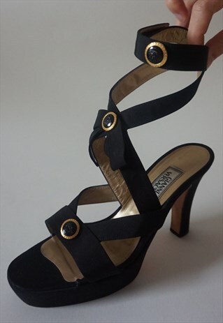 GIANNI VERSACE S/S 1993 PLATFORM SANDALS MEDUSA SHOES 36.5