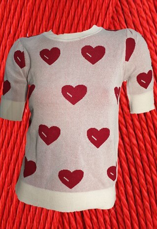 HEARTBREAKER KNIT SWEATER TEE IN WHITE
