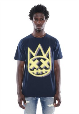 Short sleeve crew neck tee  "skin" in navy