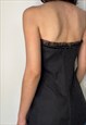 Y2K VINTAGE BUTTON UP CORSET TOP IN BLACK