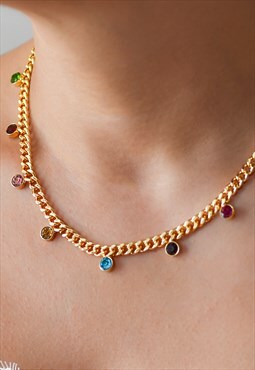  Multi Colour Gem Necklace 