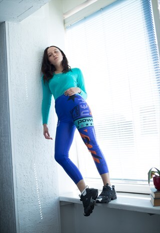 VINTAGE 80'S PURPLE PATTERNED LEGGINGS