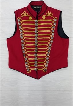 00s S.D.L Military Hussar Vest Jacket Red