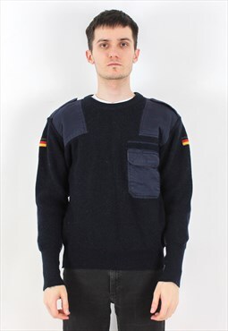 Vintage German Mens M Security Jumper Pullover Sweater Wool