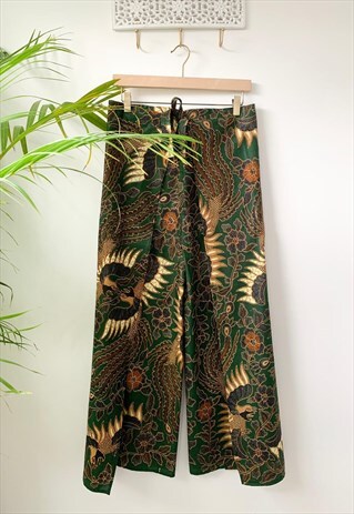 ORIENTAL DETAILED PRINT WRAP AROUND TROUSERS FESTIVAL