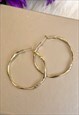 GOLD COLOURED SPIRAL EFFECT HOOP EARRINGS