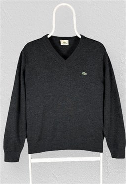 Vintage Lacoste Grey Jumper Wool V Neck Mens Small (4)