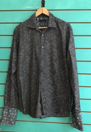 2K TED BAKER BIRD AND FLORAL PRINT DRESS SHIRT