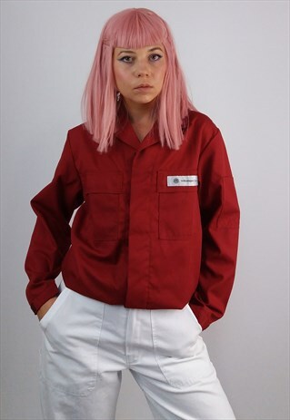 VINTAGE VOLKSWAGEN SLOVAKIA WORKER JACKET IN BURGUNDY