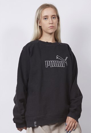VINTAGE 90'S PUMA LOGO BLACK SWEATER