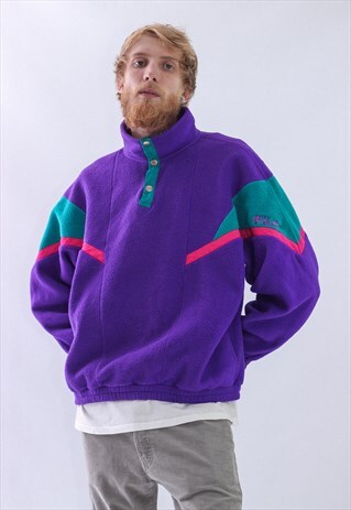 VINTAGE MENS FILA POLARTEC HALF ZIP PULLOVER FLEECE JACKET