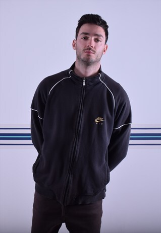 BLACK NIKE AIR ZIP-UP TRACK STYLE SWEATSHIRT