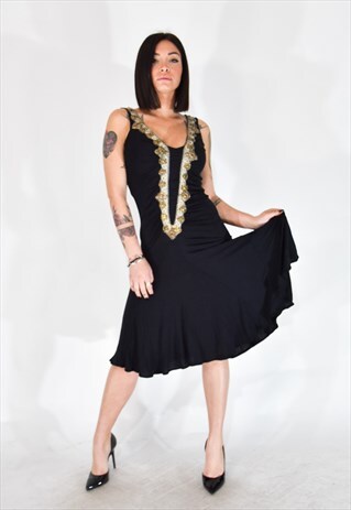 ROBERTO CAVALLI BLACK ELEGANT DRESS