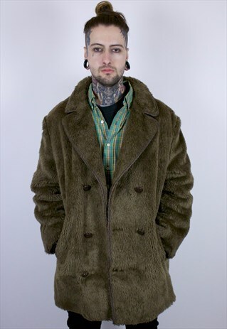 VINTAGE 70'S FAUX FUR CAR COAT