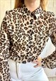 Vintage Leopard Animal Print Front Pocket 90's Shirt