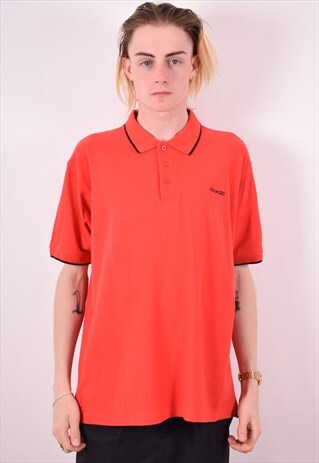 REEBOK MENS VINTAGE POLO SHIRT MEDIUM RED 90S