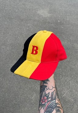 Vintage Belgium Flag Colours Embroidered Hat Cap