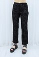 90S VINTAGE BLACK LACE GLITTER TROUSERS CULOTTES