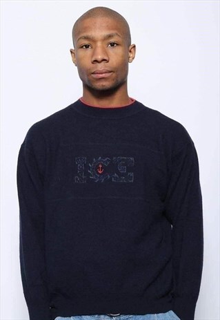 VINTAGE ICEBERG EMBROIDERED LOGO JUMPER BLUE