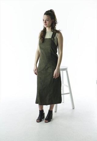 OVERALL DRESS / GREEN OVERALL / MAXI VINTAGE JUMPER