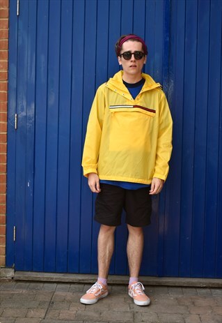 VINTAGE 90S TOMMY HILFIGER YELLOW PULLOVER FESTIVAL JACKET