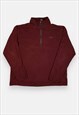 Champion embroidered burgundy fleece 1/4 zip jumper size L
