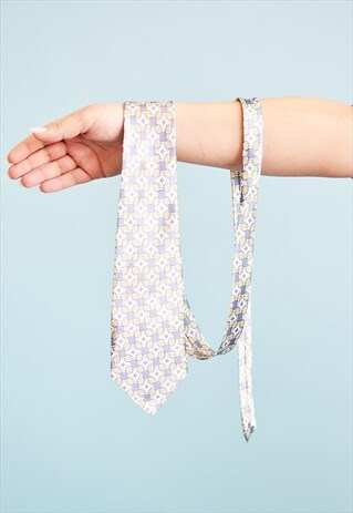 VINTAGE 80'S RETRO ABSTRACT PATTERN PRINT TIE