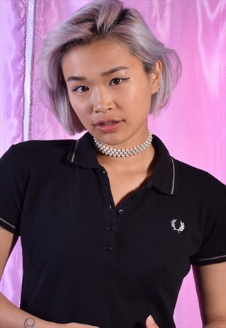VINTAGE FRED PERRY BLACK POLO SHIRT