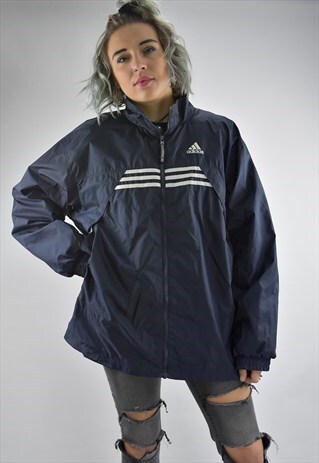 VINTAGE 90S ADIDAS ZIP UP WINDBREAKER/FESTIVAL JACKET