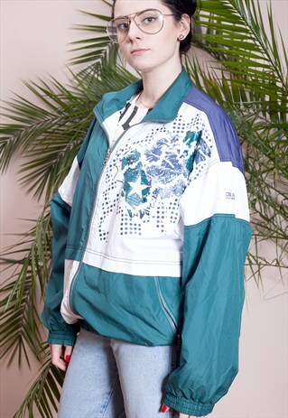 UNIQUE VINTAGE JACKET WITH ABSTRACT PATTERN FROM THE 80S