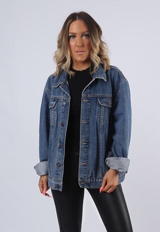 DENIM JACKET OVERSIZED FITTED VINTAGE UK 18 (EADI)