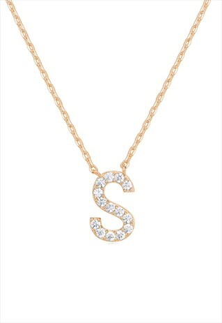 Dainty Gold Personalised S Initial Letter Necklace