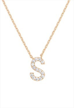 Dainty Gold Personalised S Initial Letter Necklace