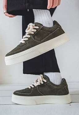 Classic sneakers chunky sole skater shoes in in green